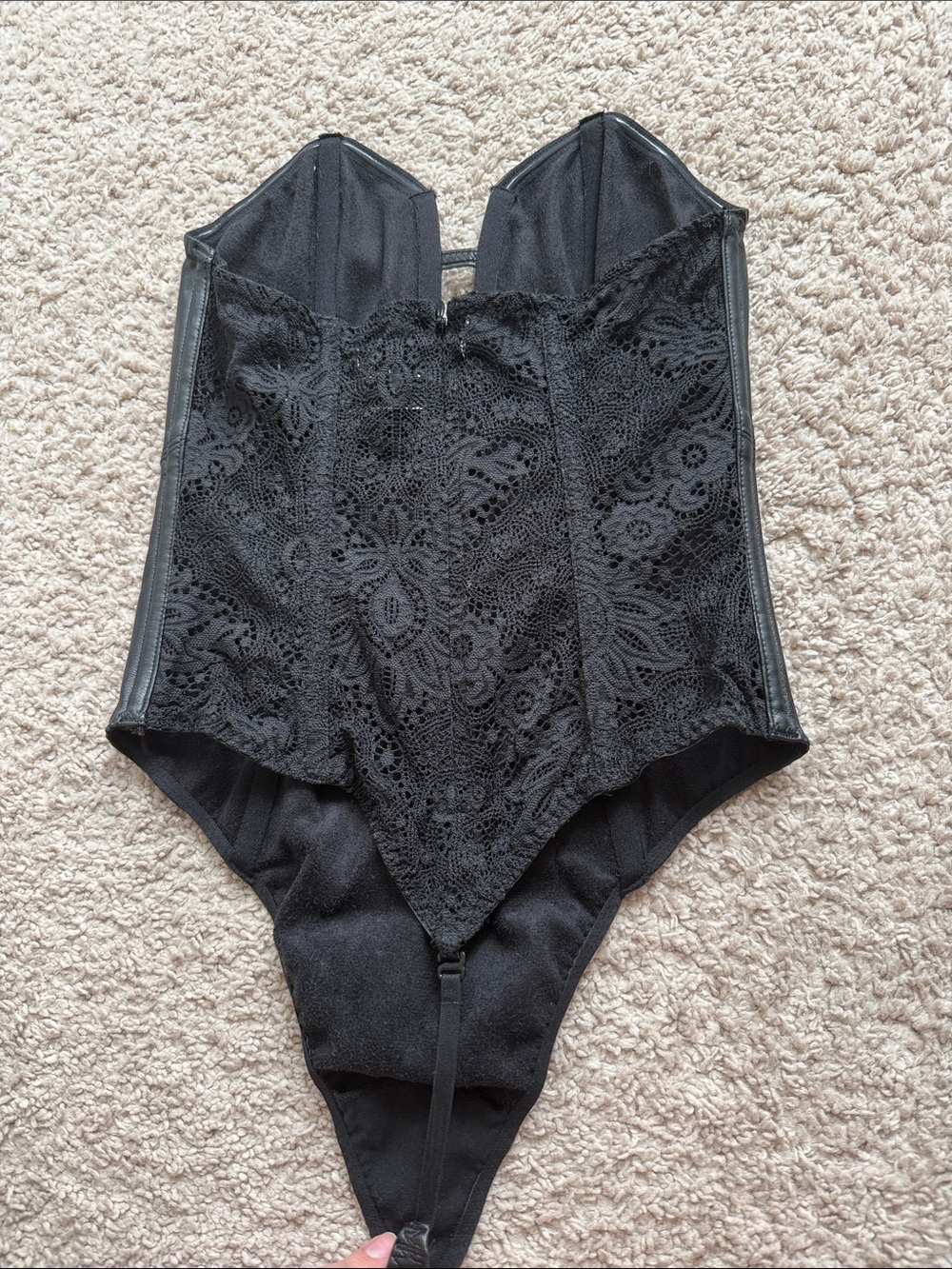 Victoria Secret Leather and lace bodysuit - Picture 2 of 4